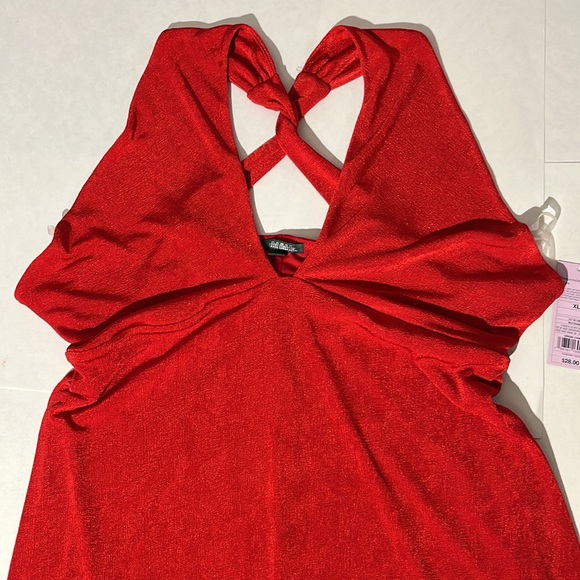 Wild Fable bodycon cocktail dress holiday metallic red sz XL NEW! - Picture 4 of 8